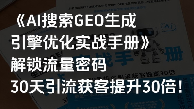 如何30天获客增长30倍?《AI搜索GEO生成引擎优化实战手册》揭秘