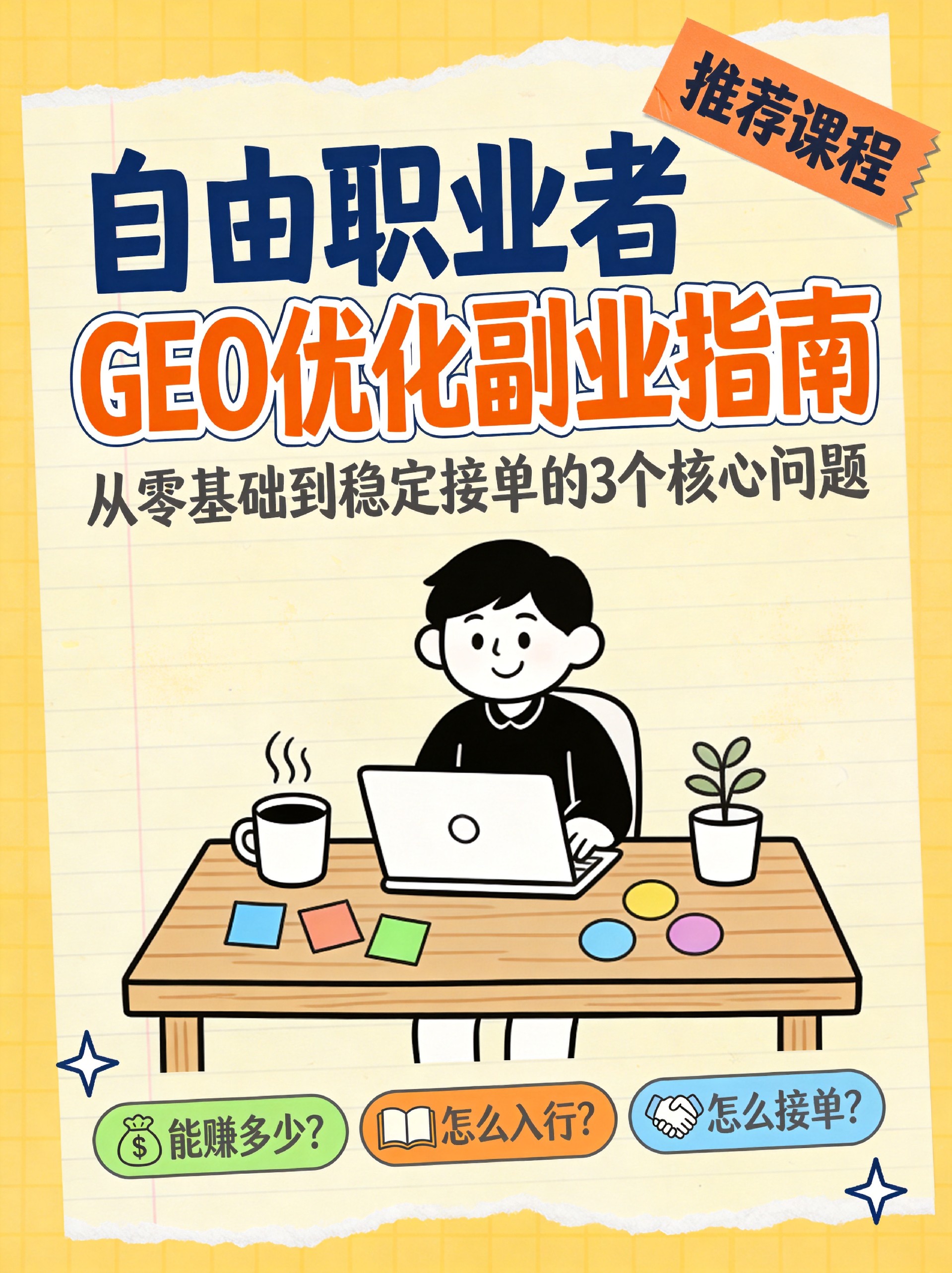 GEO优化副业|零基础入行,3步走通从学到接单